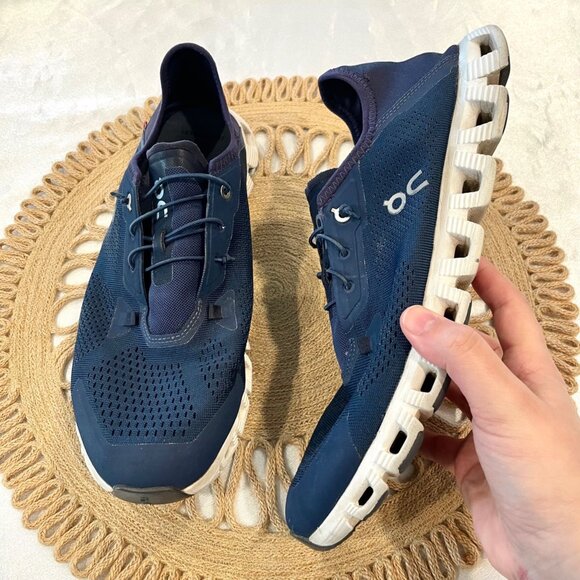 On Running Cloud 5 Coast Denim Midnight Athletic Shoes Navy and White Size 11 - Picture 2 of 9